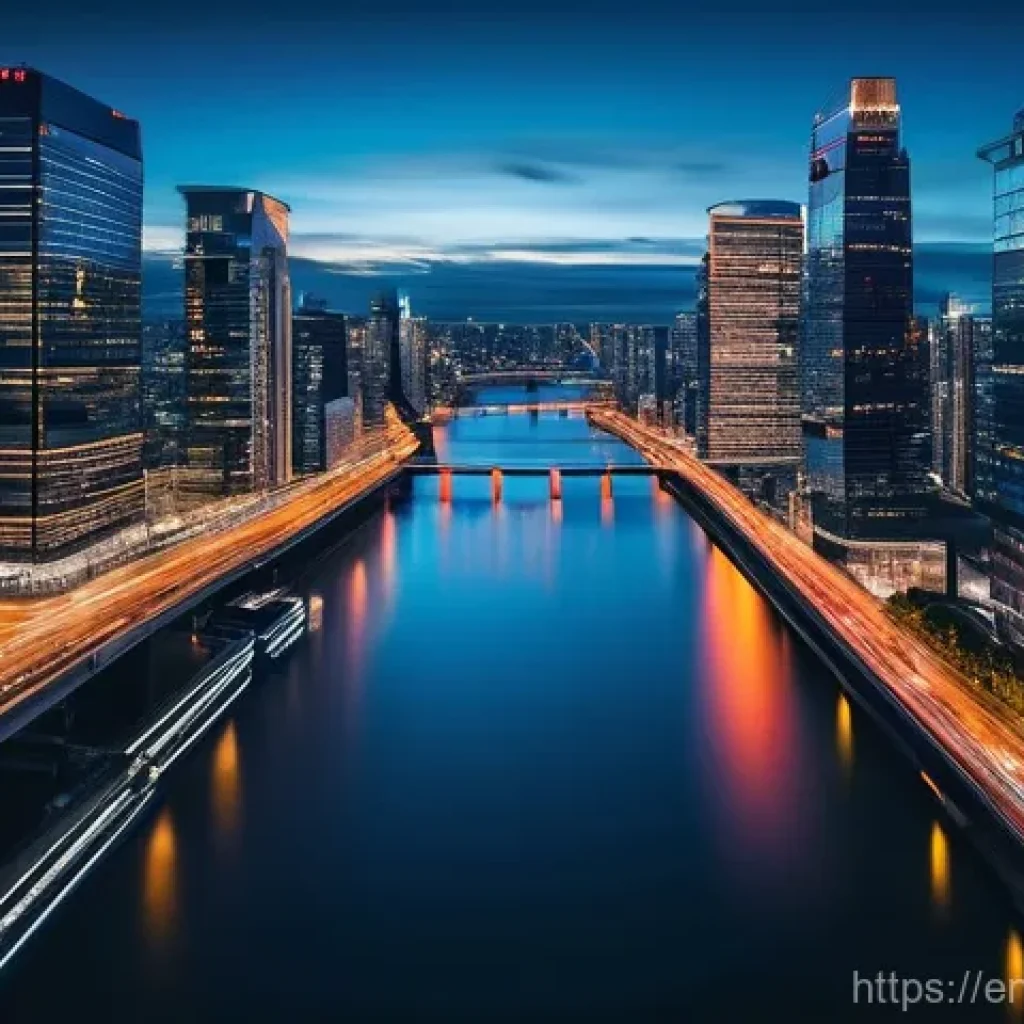 드론 야경 촬영 - **Prompt: Urban Night Drone Long Exposure**
An aerial photograph taken by a drone, capturing a b...