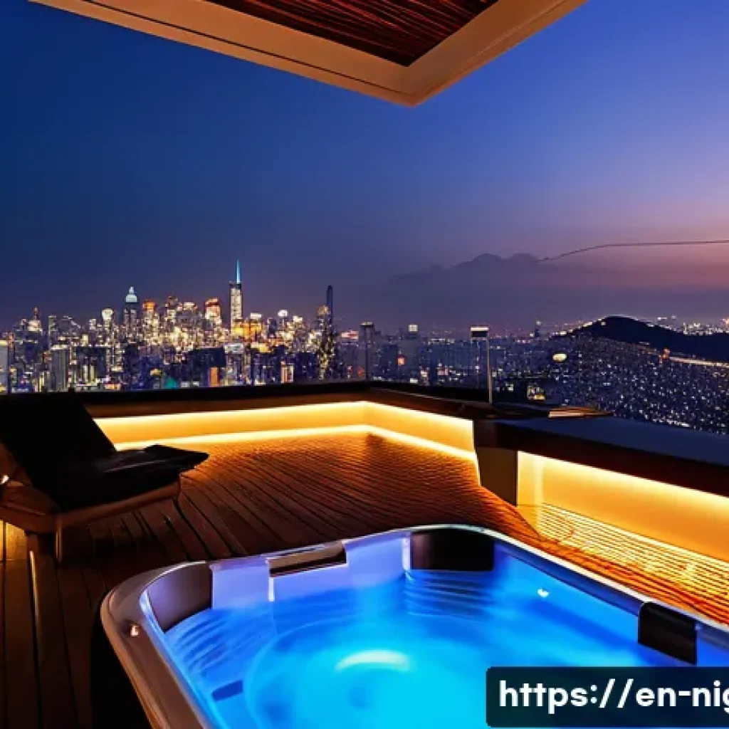 야경이 좋은 펜션 - A cozy luxury pension perched on a hillside overlooking a panoramic cityscape at night, featuring a ...