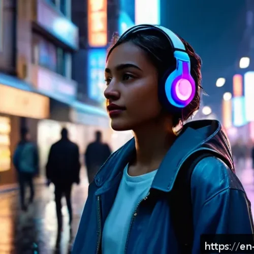 야경을 담은 음악 앨범 - A vibrant urban night street scene under glowing neon lights, bustling with diverse city dwellers wa...