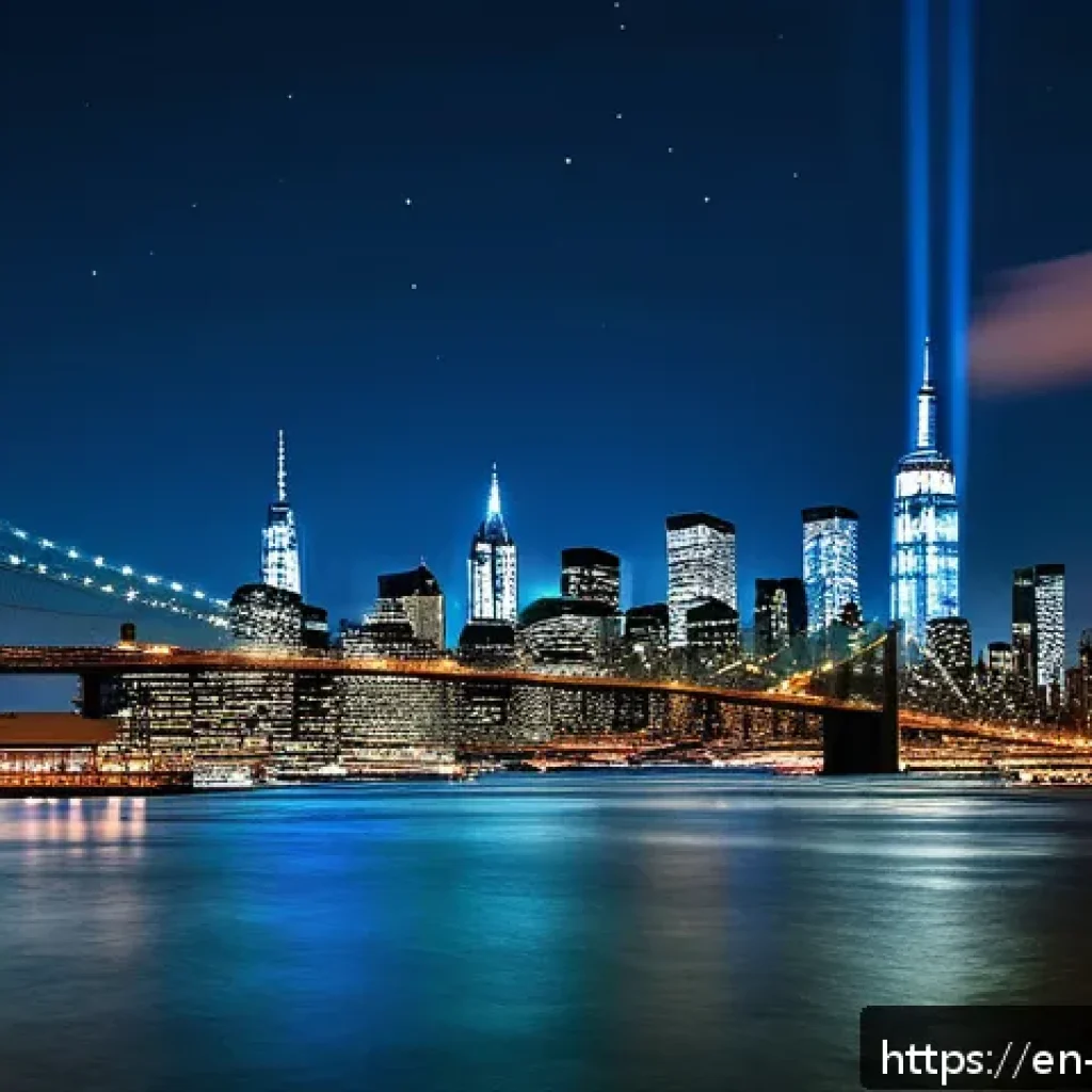 야경이 유명한 여행지 - A breathtaking nighttime cityscape of New York City featuring iconic skyscrapers like the Empire Sta...