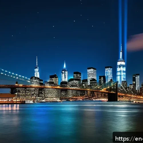 야경이 유명한 여행지 - A breathtaking nighttime cityscape of New York City featuring iconic skyscrapers like the Empire Sta...